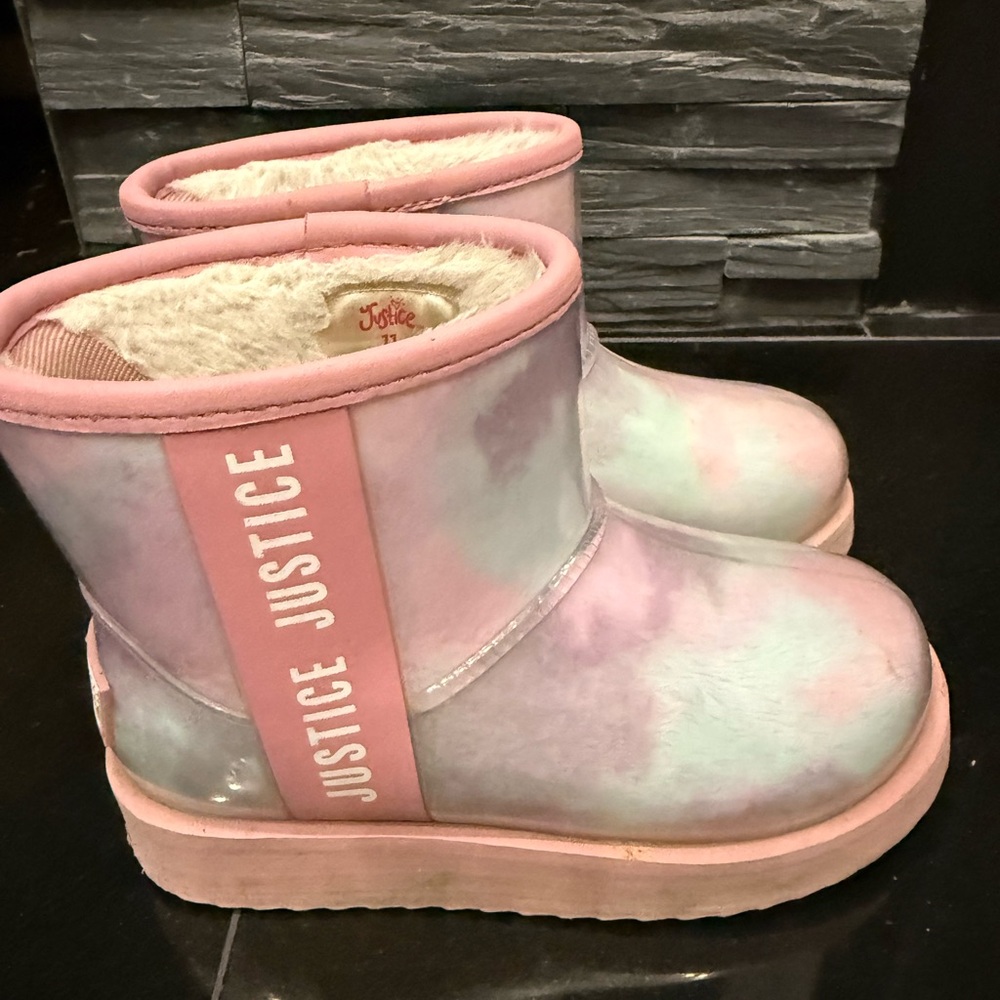 Pending- Girls Size 11 Justice Pink and Pastel Tie-Dye Boots